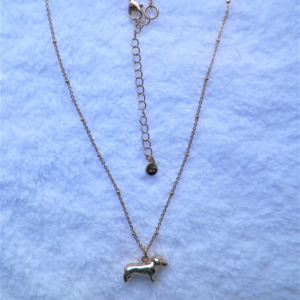3 LEFT PRICE IS FIRM "Dachshund" 16" Necklace LC Lauren Conrad Hot Dog Doxie - Picture 7 of 8